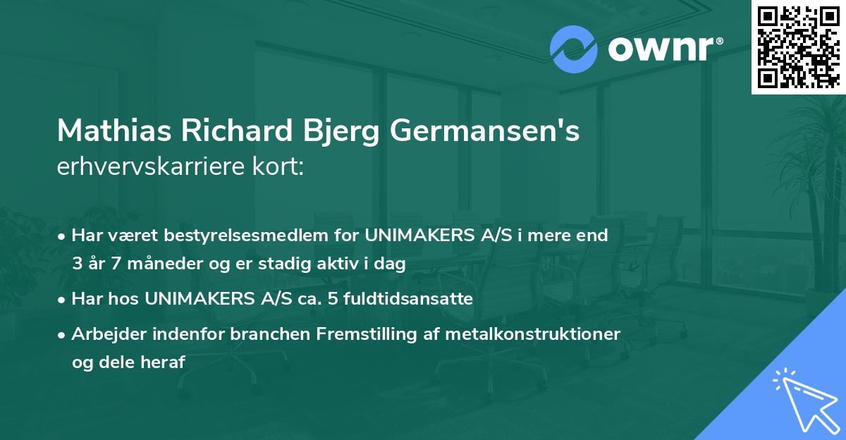 Mathias Richard Bjerg Germansen's erhvervskarriere kort