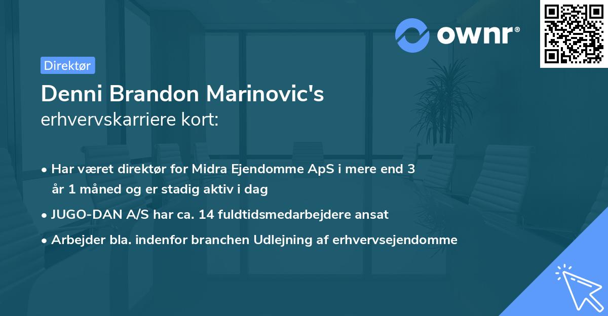 Denni Brandon Marinovic's erhvervskarriere kort
