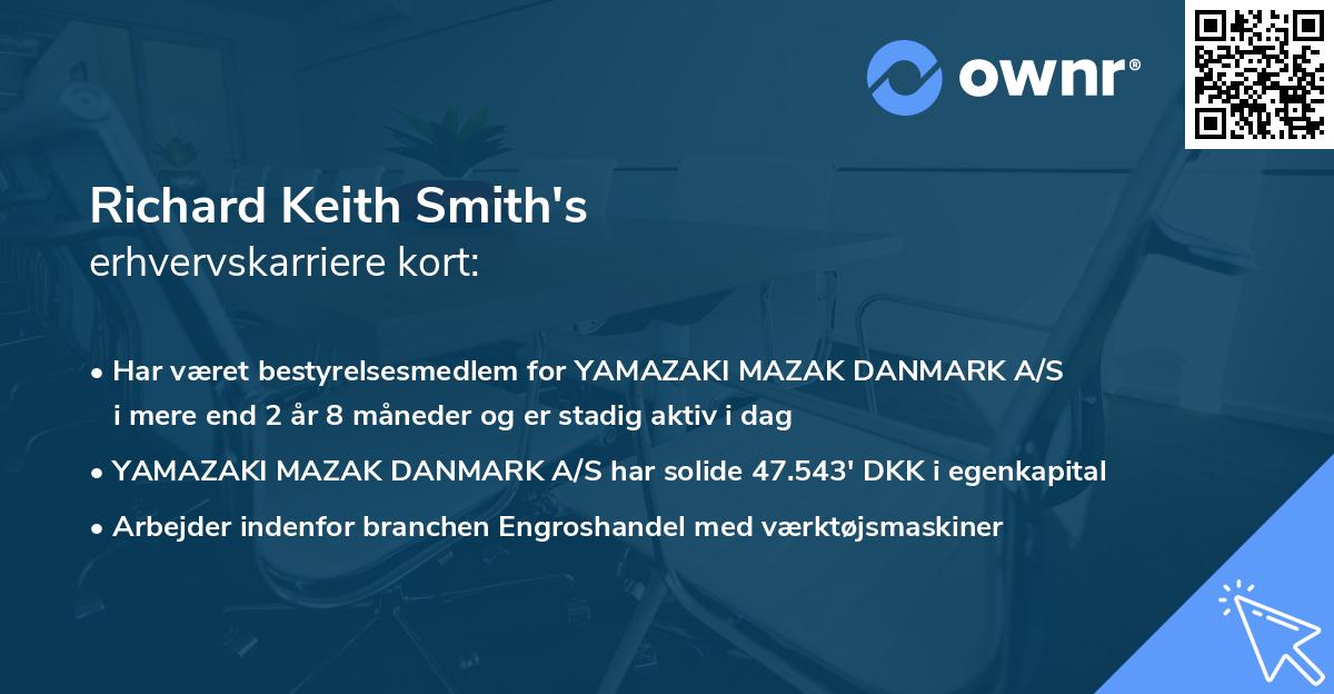 Richard Keith Smith's erhvervskarriere kort