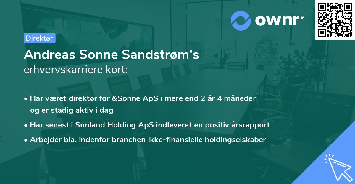 Andreas Sonne Sandstrøm's erhvervskarriere kort