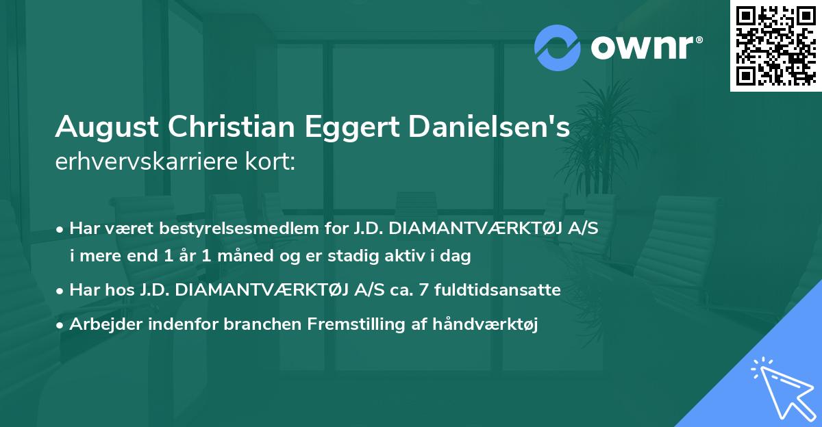 August Christian Eggert Danielsen's erhvervskarriere kort