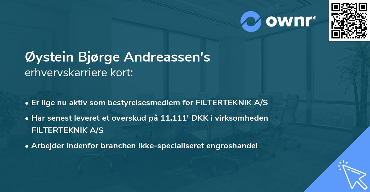 Øystein Bjørge Andreassen's erhvervskarriere kort