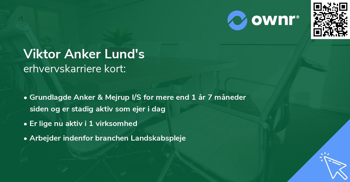 Viktor Anker Lund's erhvervskarriere kort