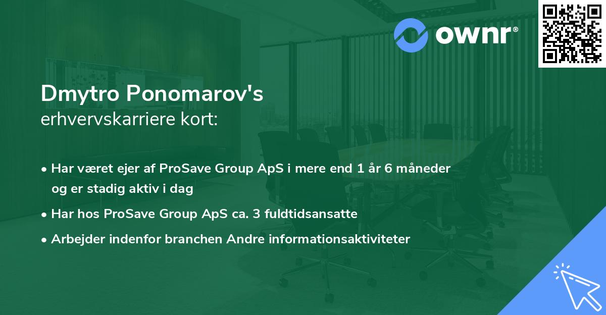 Dmytro Ponomarov's erhvervskarriere kort