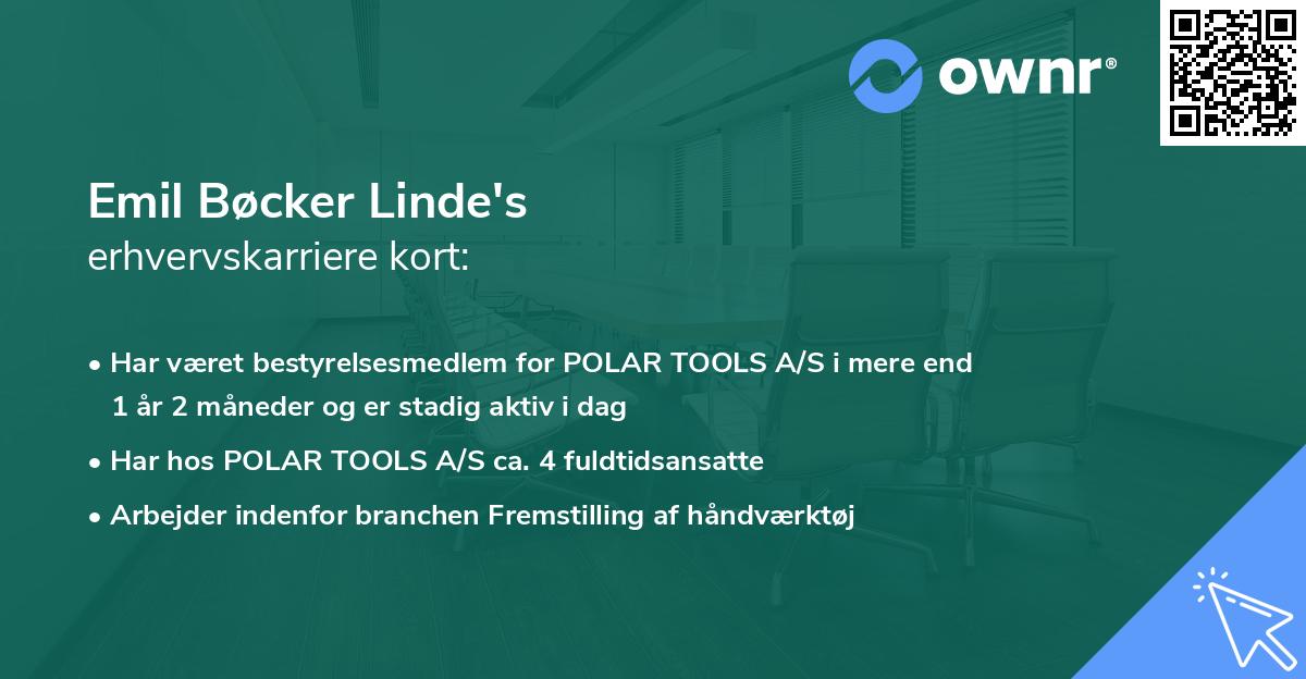 Emil Bøcker Linde's erhvervskarriere kort