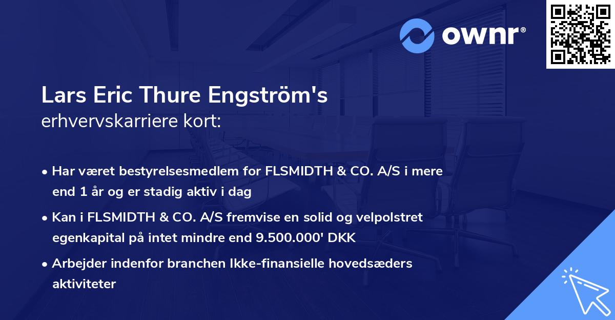 Lars Eric Thure Engström's erhvervskarriere kort