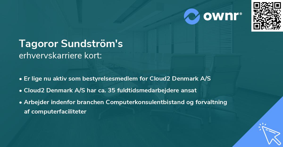 Tagoror Sundström's erhvervskarriere kort