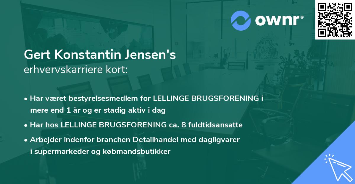 Gert Konstantin Jensen's erhvervskarriere kort
