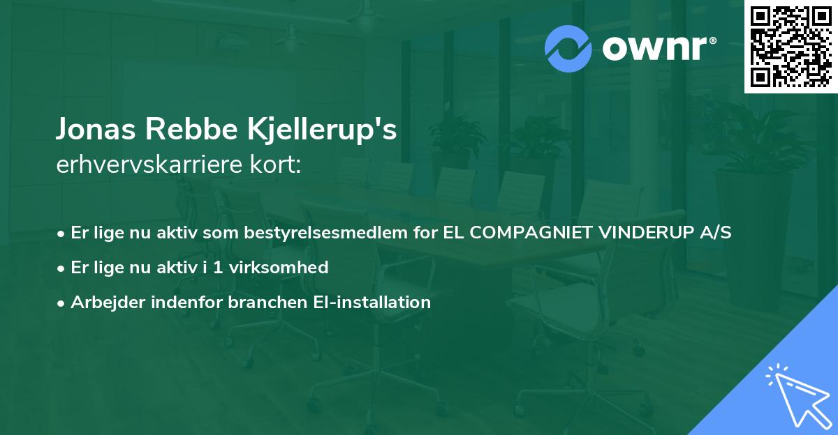 Jonas Rebbe Kjellerup's erhvervskarriere kort