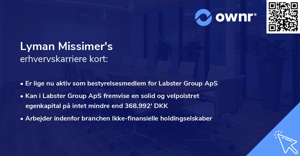 Lyman Missimer's erhvervskarriere kort