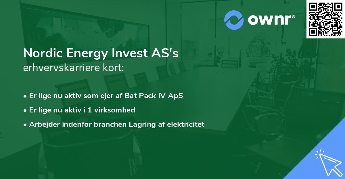 Nordic Energy Invest AS's erhvervskarriere kort