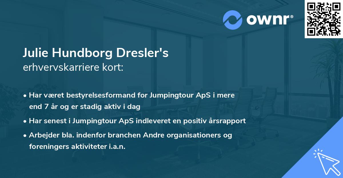 Julie Hundborg Dresler's erhvervskarriere kort