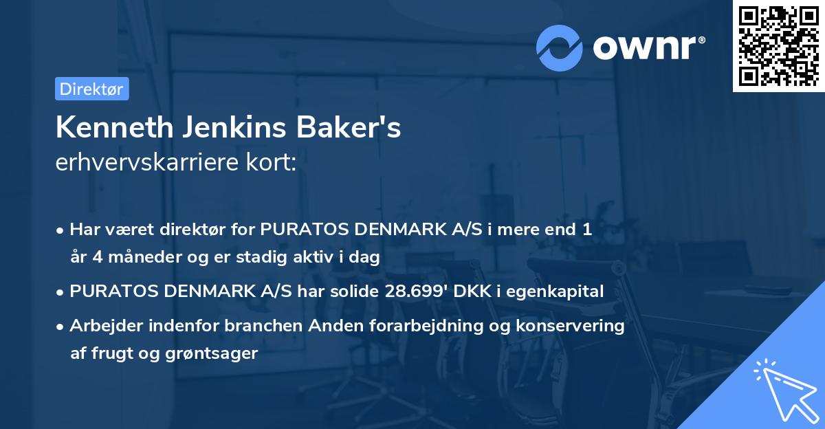 Kenneth Jenkins Baker's erhvervskarriere kort