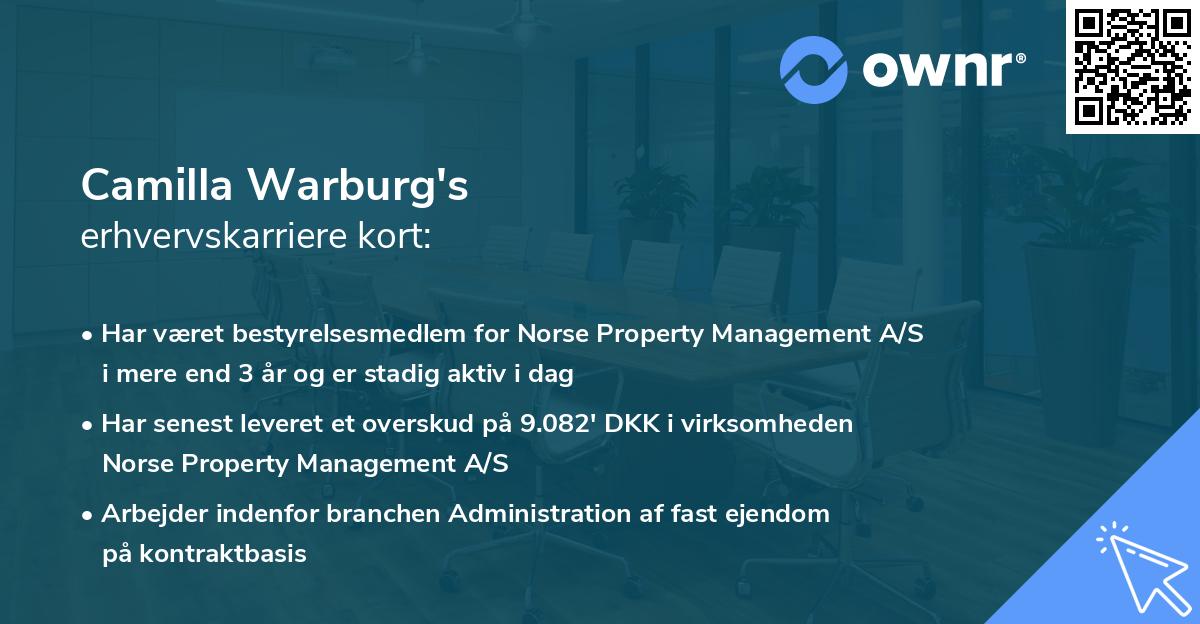 Camilla Warburg's erhvervskarriere kort