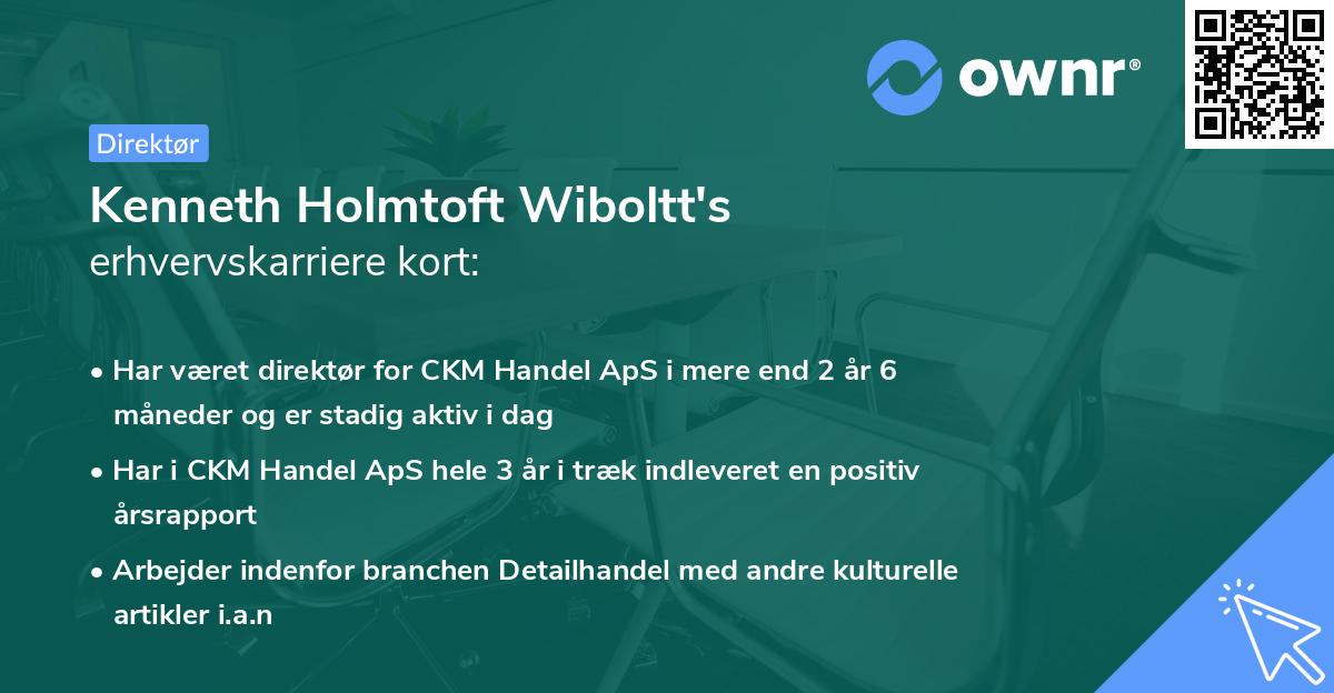 Kenneth Holmtoft Wiboltt's erhvervskarriere kort