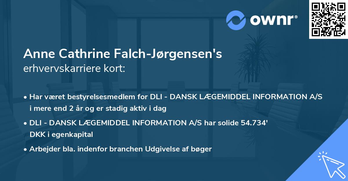 Anne Cathrine Falch-Jørgensen's erhvervskarriere kort