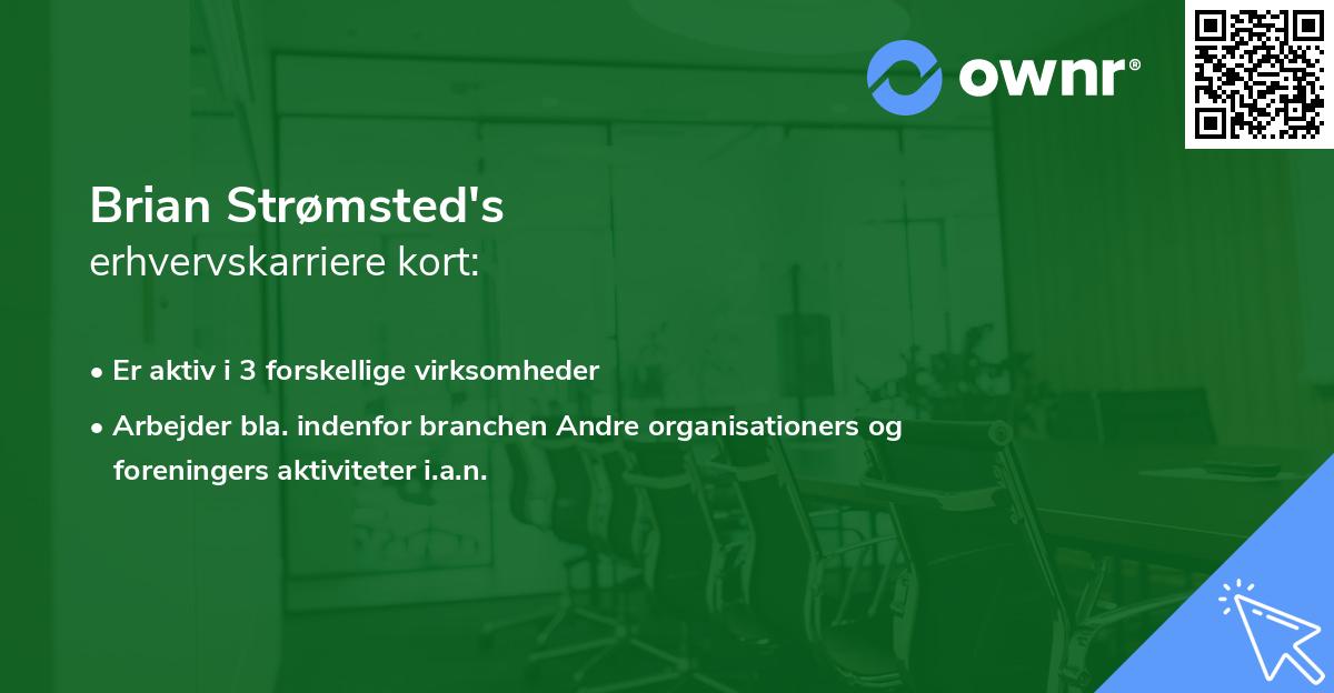 Brian Strømsted's erhvervskarriere kort