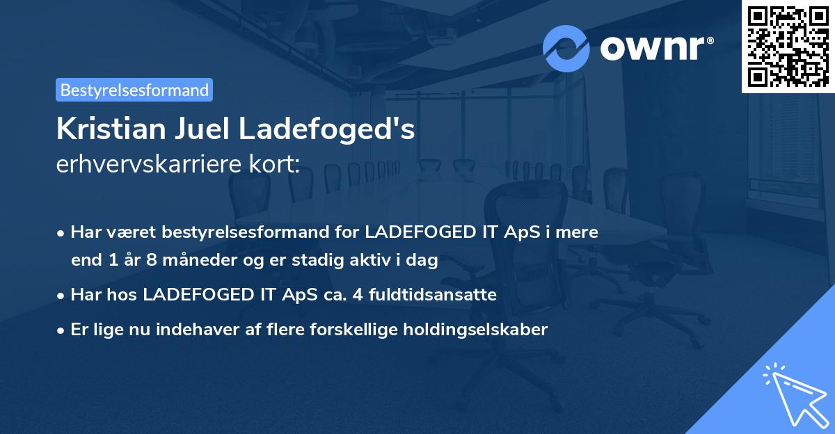 Kristian Juel Ladefoged's erhvervskarriere kort