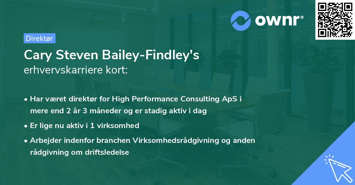 Cary Steven Bailey-Findley's erhvervskarriere kort