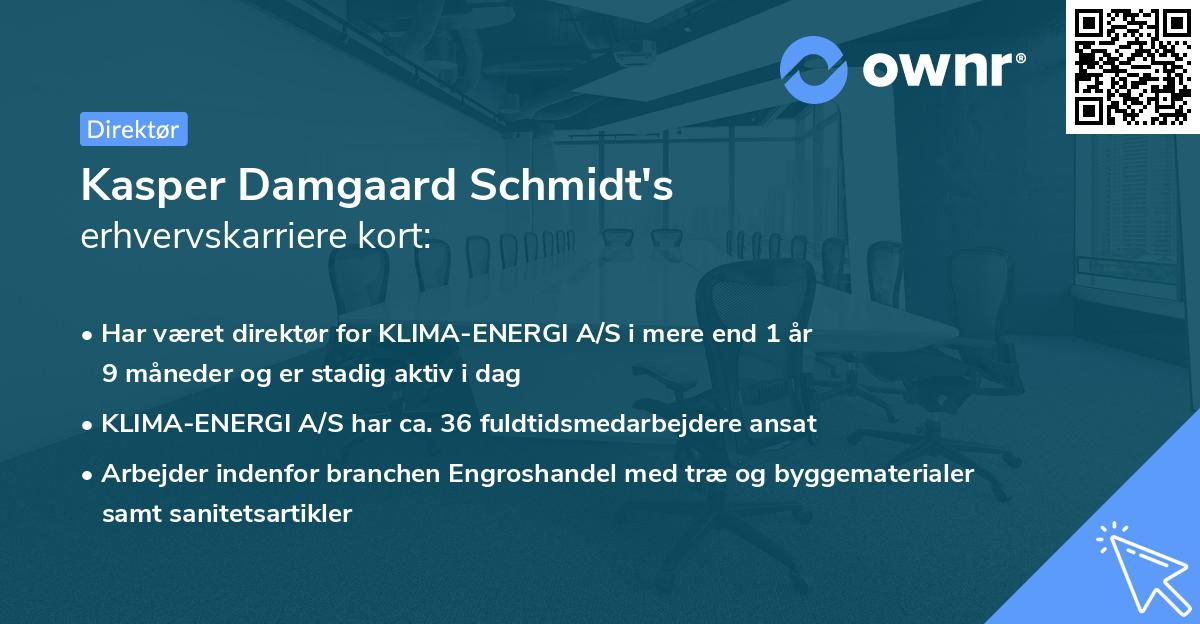 Kasper Damgaard Schmidt's erhvervskarriere kort