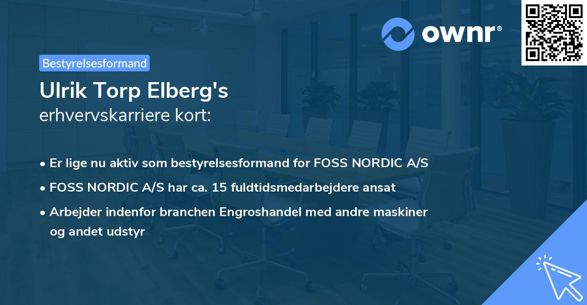 Ulrik Torp Elberg's erhvervskarriere kort