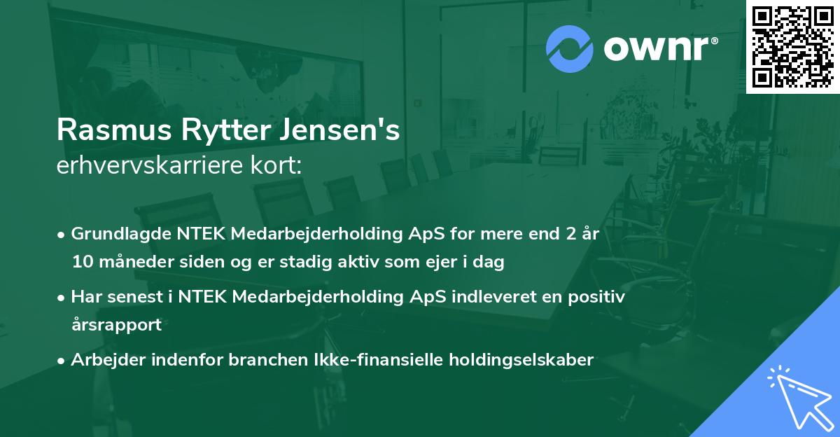 Rasmus Rytter Jensen's erhvervskarriere kort