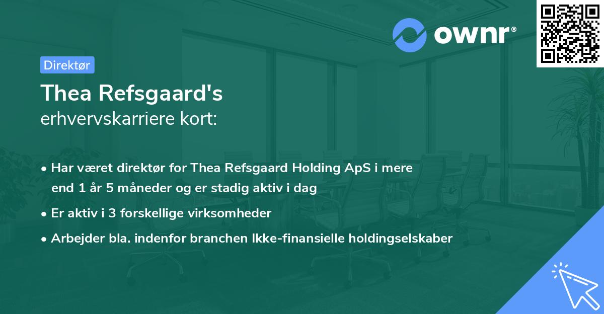 Thea Refsgaard's erhvervskarriere kort