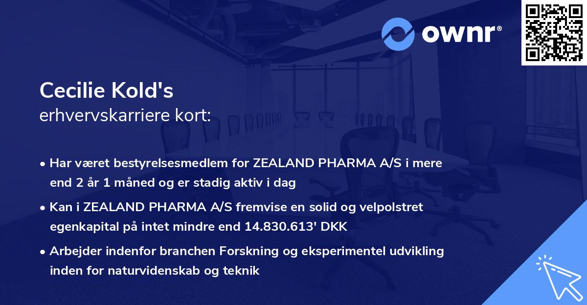 Cecilie Kold's erhvervskarriere kort