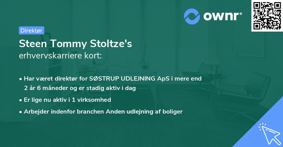 Steen Tommy Stoltze's erhvervskarriere kort