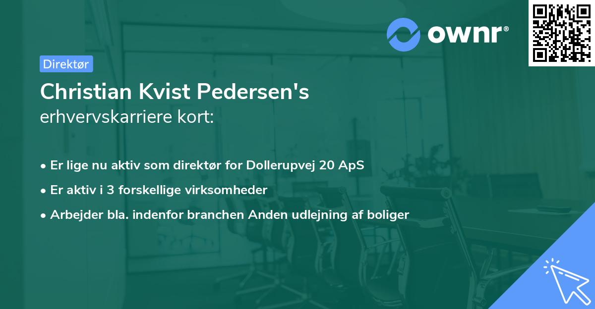 Christian Kvist Pedersen's erhvervskarriere kort