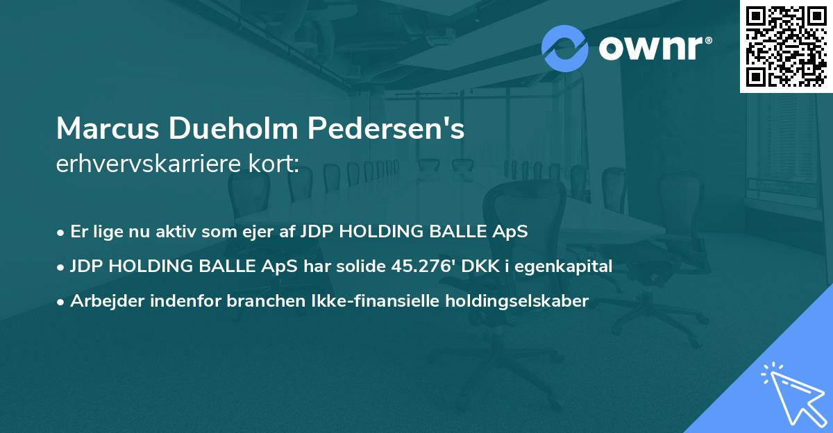 Marcus Dueholm Pedersen's erhvervskarriere kort