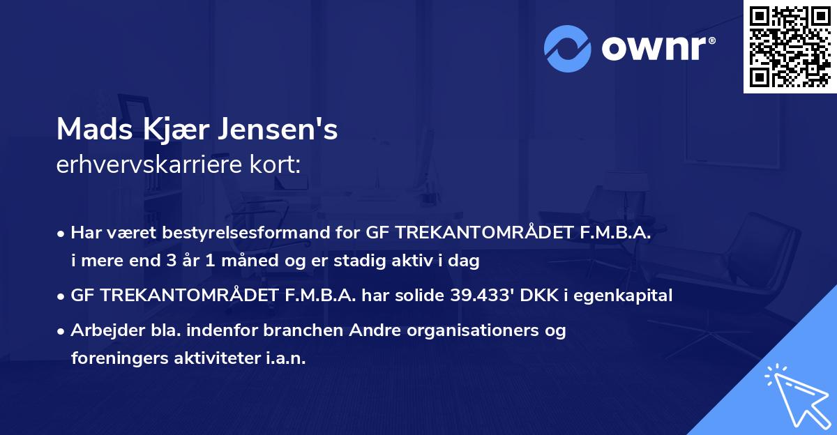 Mads Kjær Jensen's erhvervskarriere kort