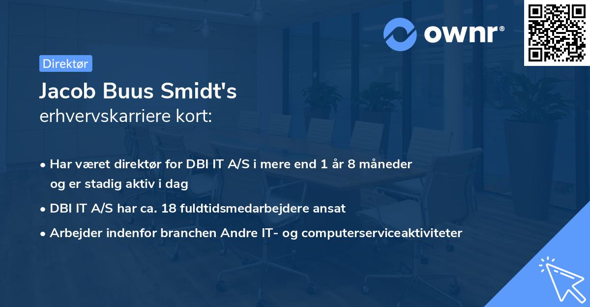 Jacob Buus Smidt's erhvervskarriere kort