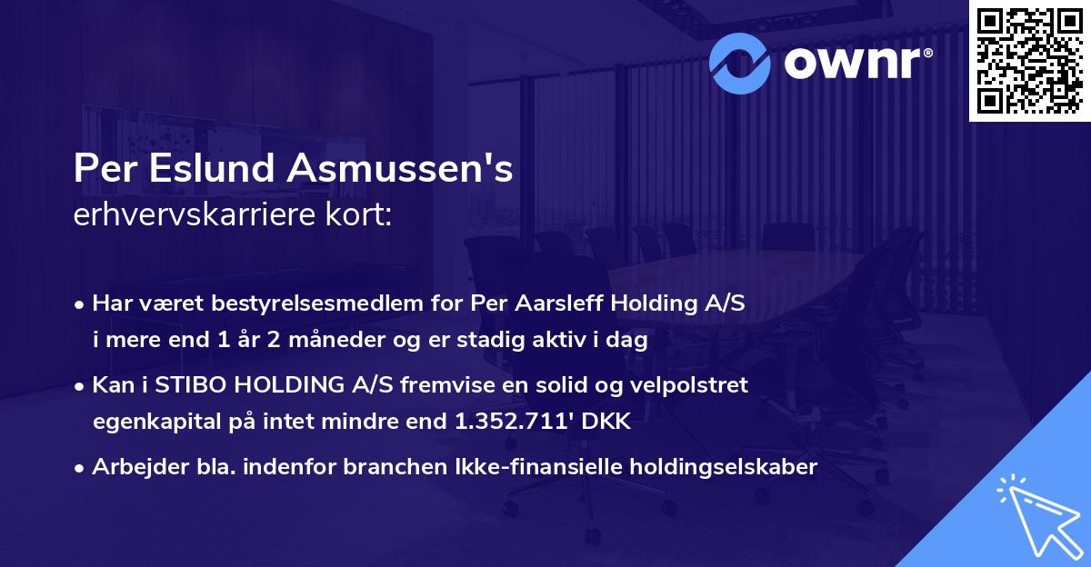 Per Eslund Asmussen's erhvervskarriere kort