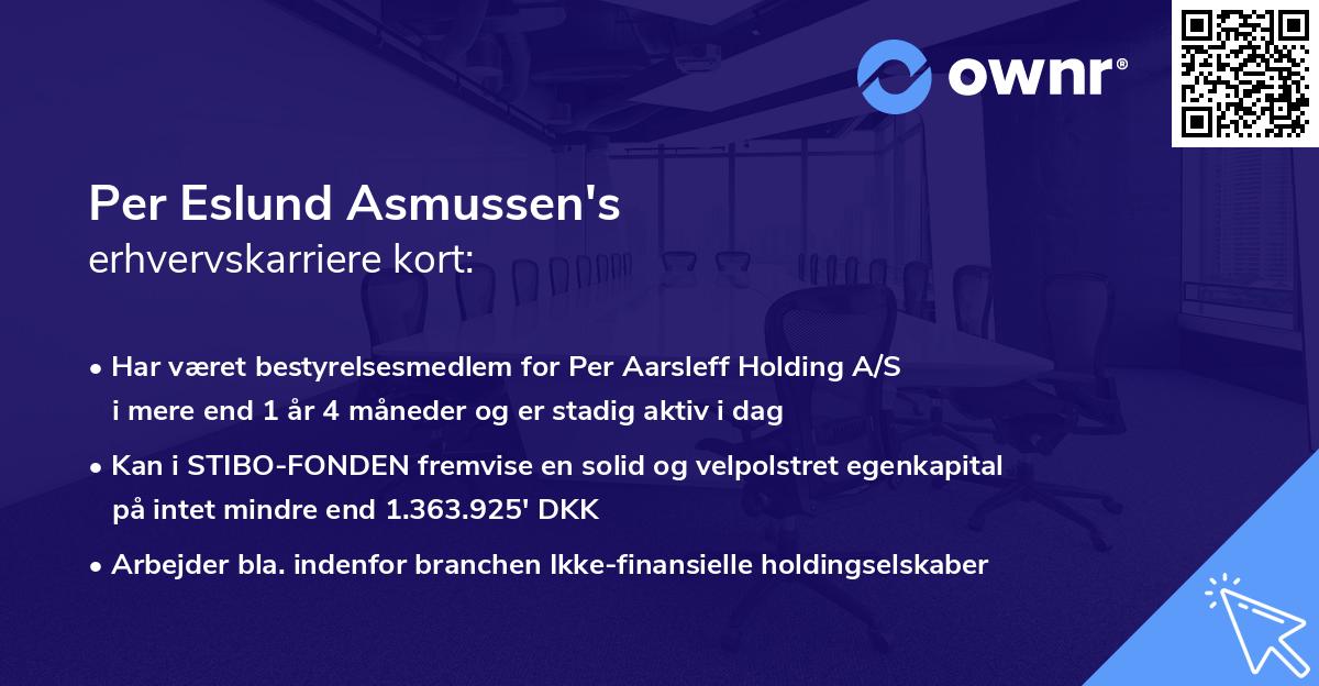Per Eslund Asmussen's erhvervskarriere kort