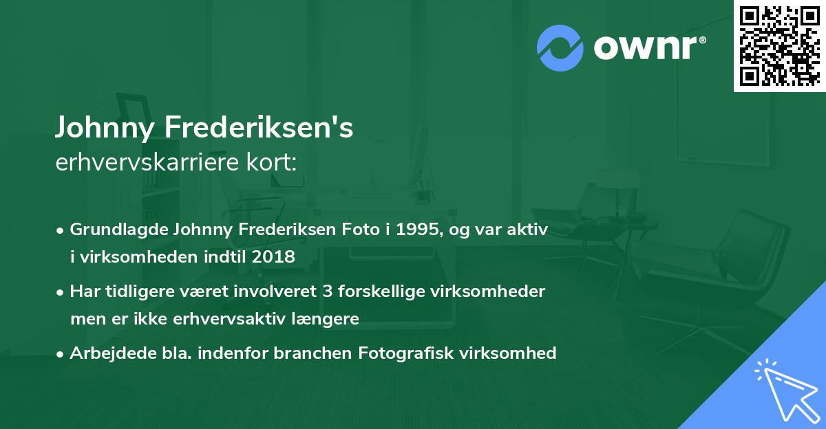 Johnny Frederiksen's erhvervskarriere kort