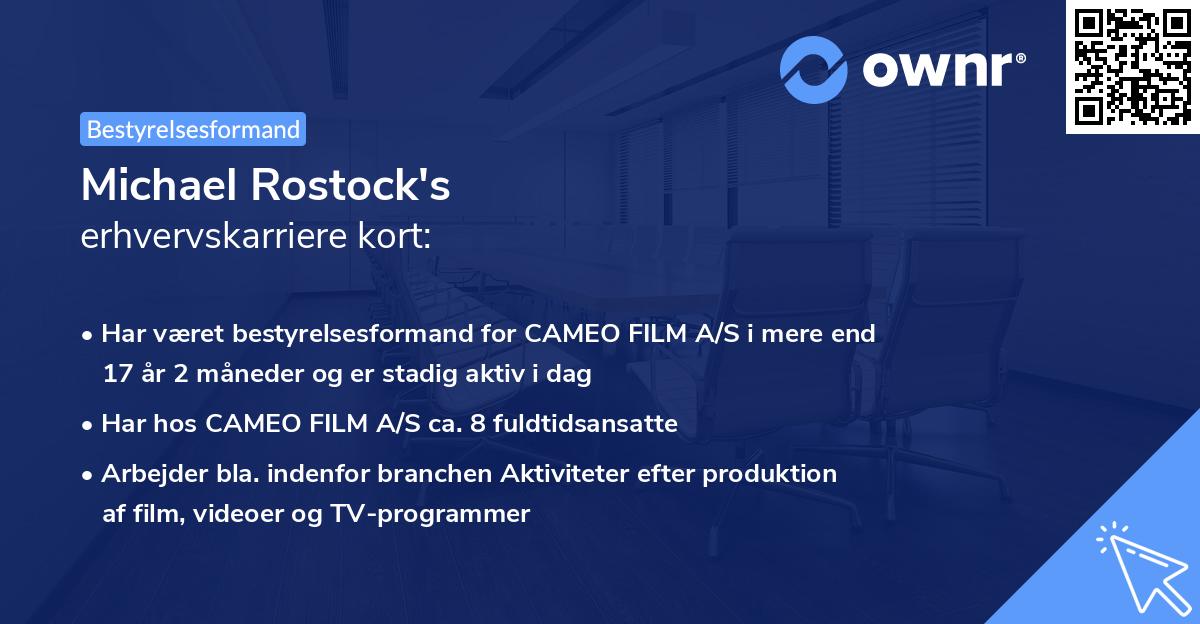 Michael Rostock's erhvervskarriere kort
