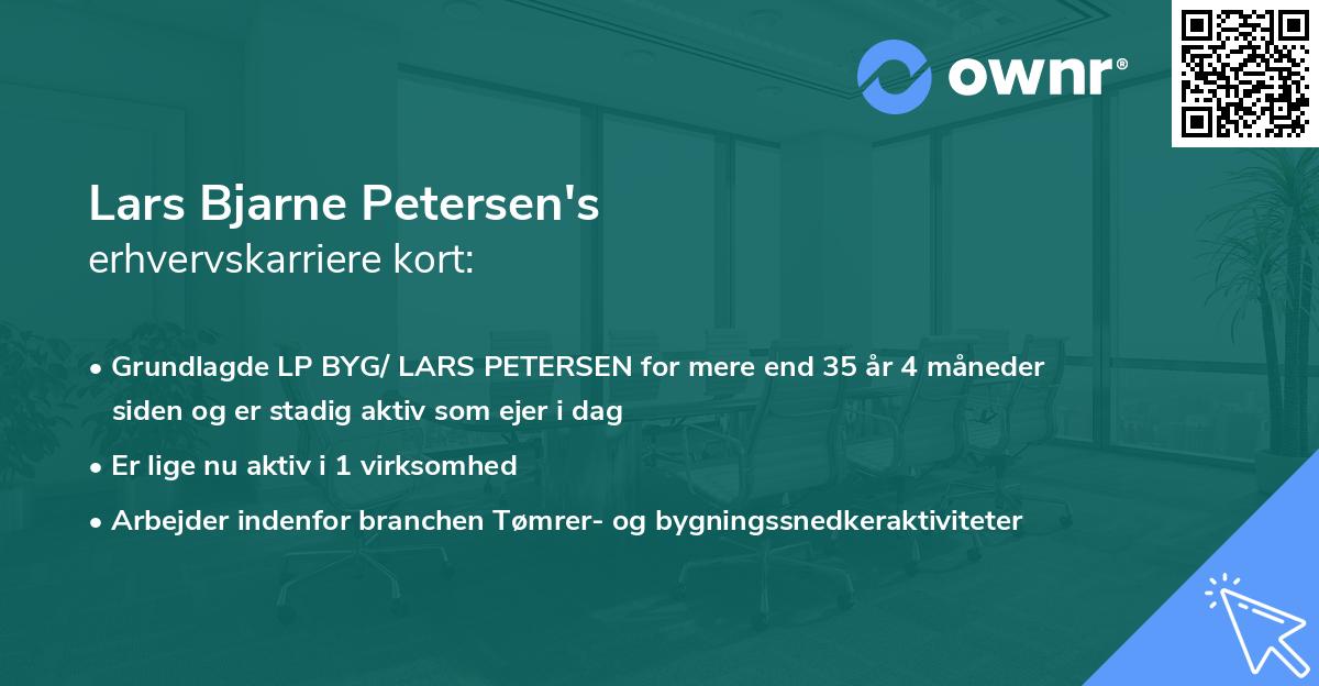 Lars Bjarne Petersen's erhvervskarriere kort