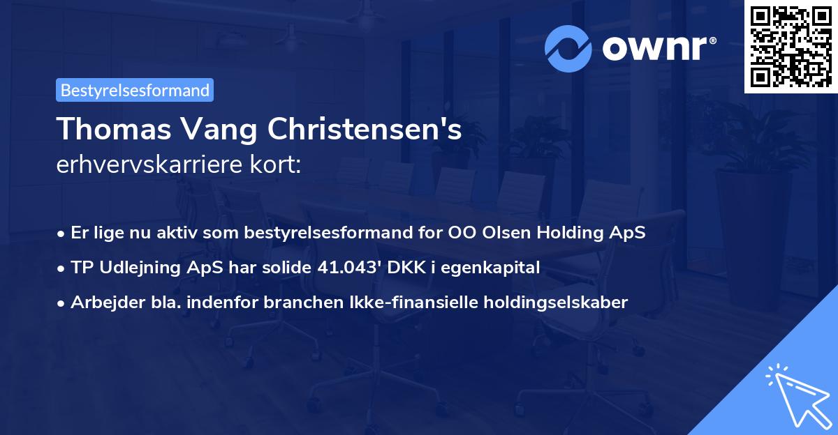 Thomas Vang Christensen's erhvervskarriere kort