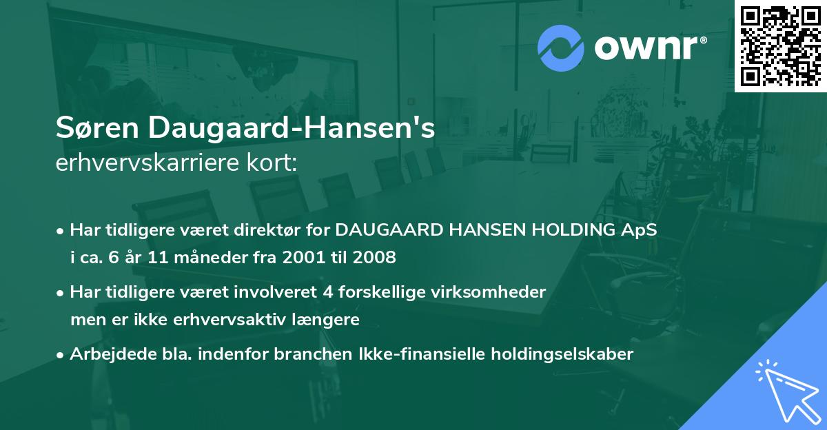 Søren Daugaard-Hansen's erhvervskarriere kort