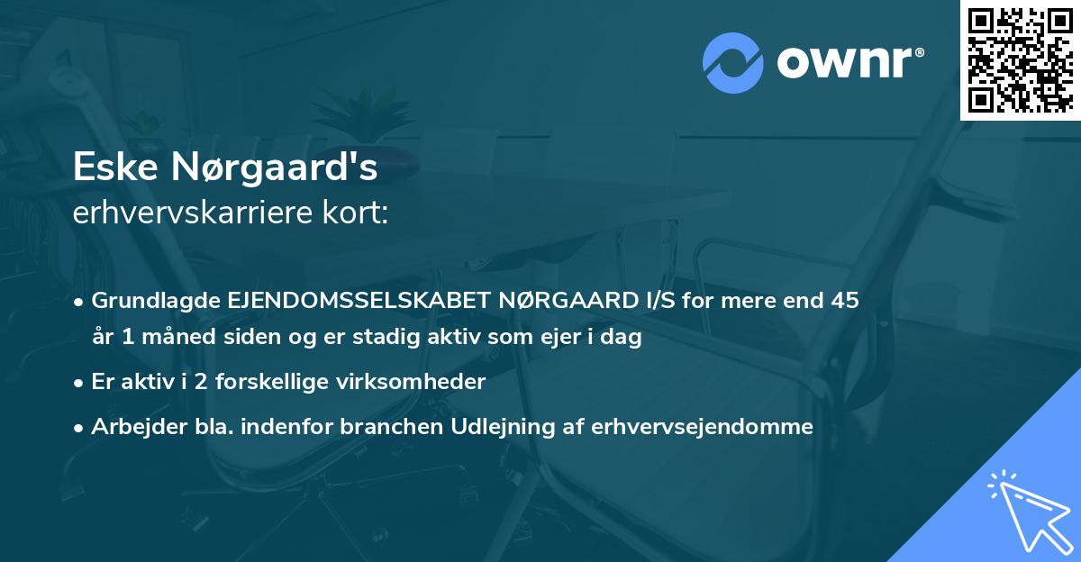Eske Nørgaard's erhvervskarriere kort