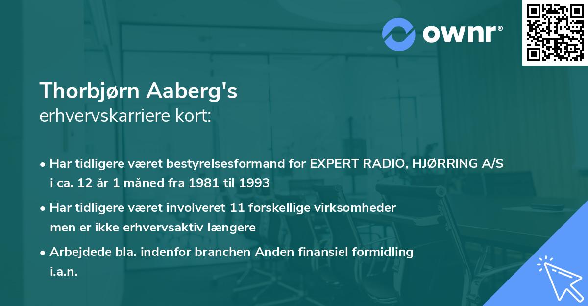 Thorbjørn Aaberg's erhvervskarriere kort