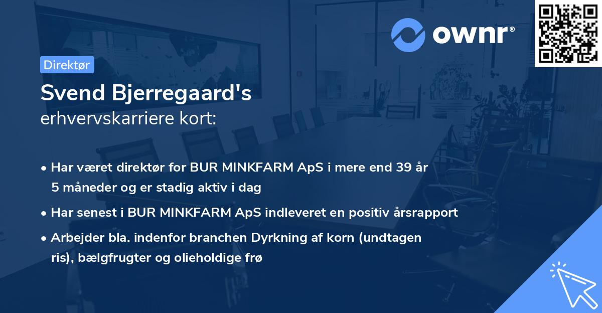 Svend Bjerregaard's erhvervskarriere kort