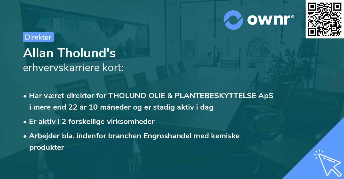 Allan Tholund's erhvervskarriere kort