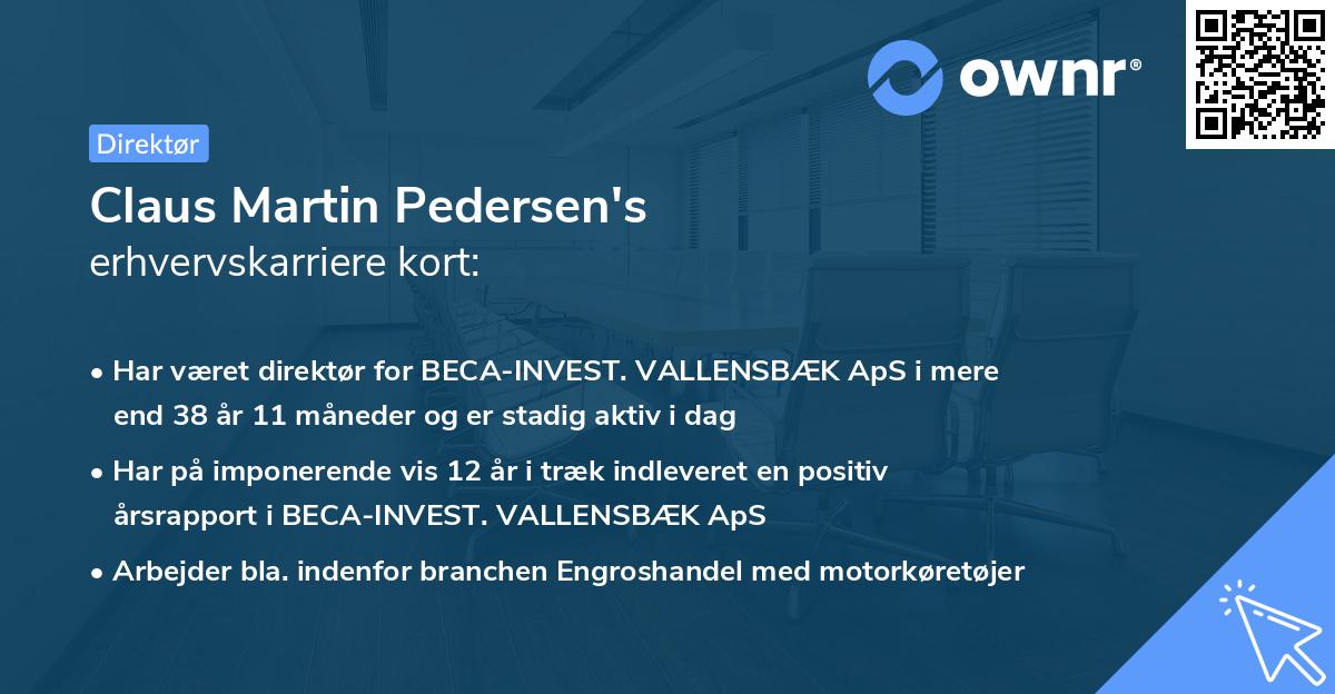 Claus Martin Pedersen's erhvervskarriere kort
