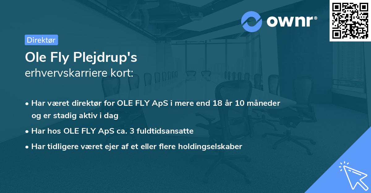 Ole Fly Plejdrup's erhvervskarriere kort