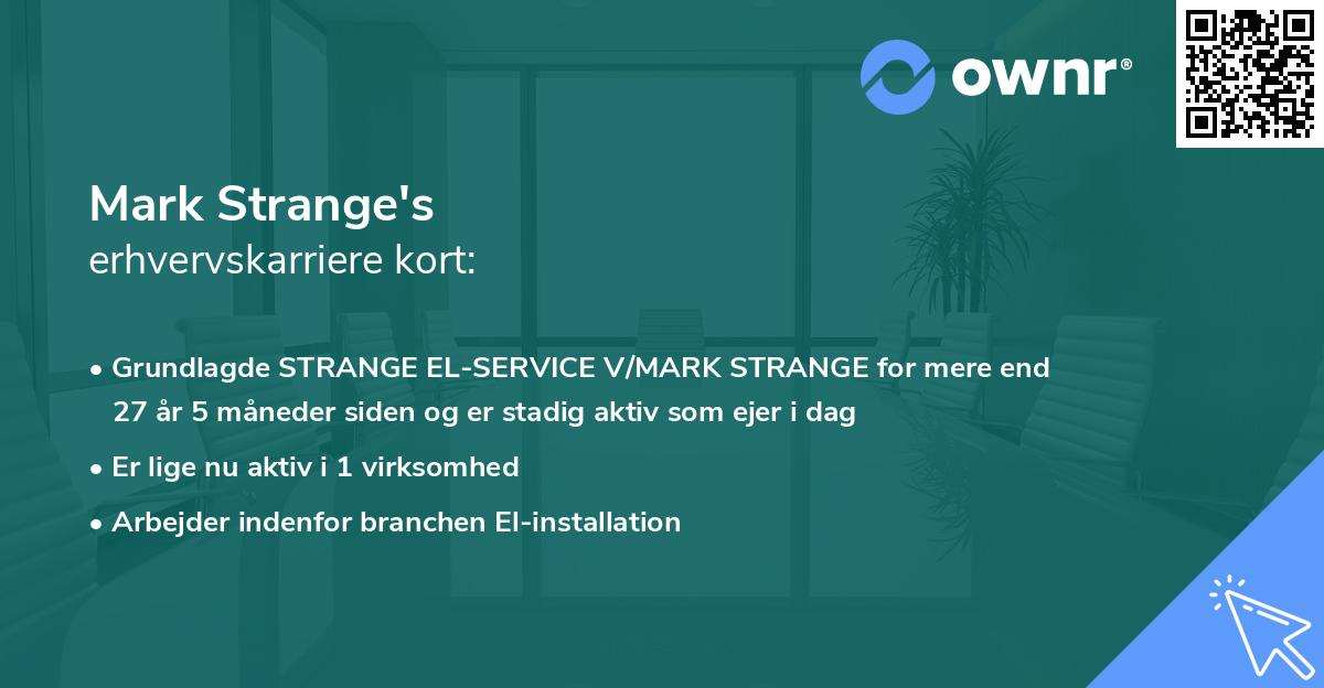 Mark Strange's erhvervskarriere kort