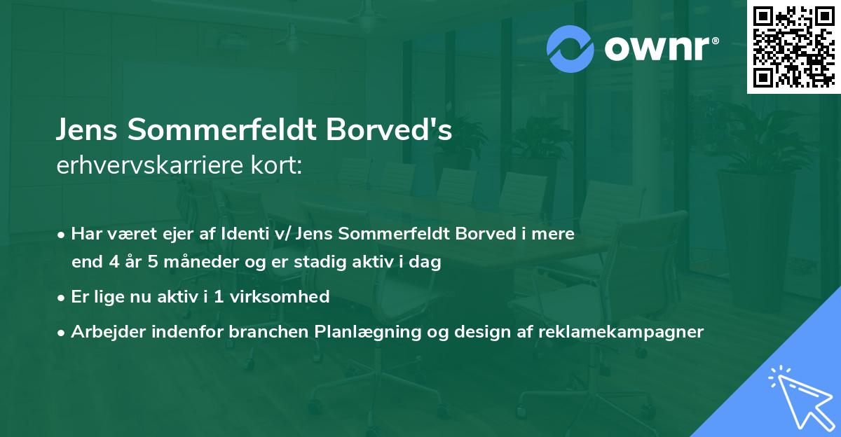 Jens Sommerfeldt Borved's erhvervskarriere kort