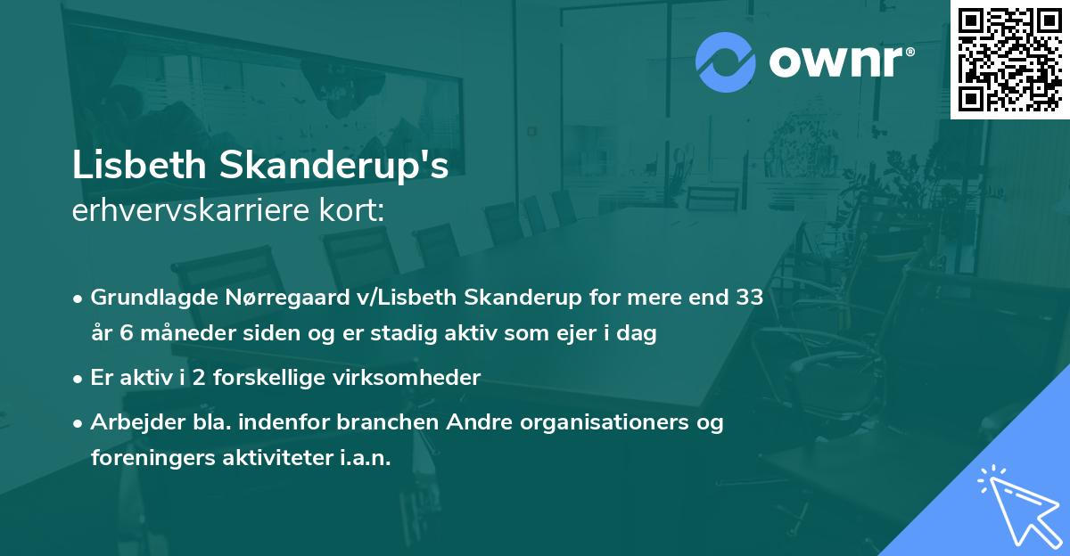 Lisbeth Skanderup's erhvervskarriere kort