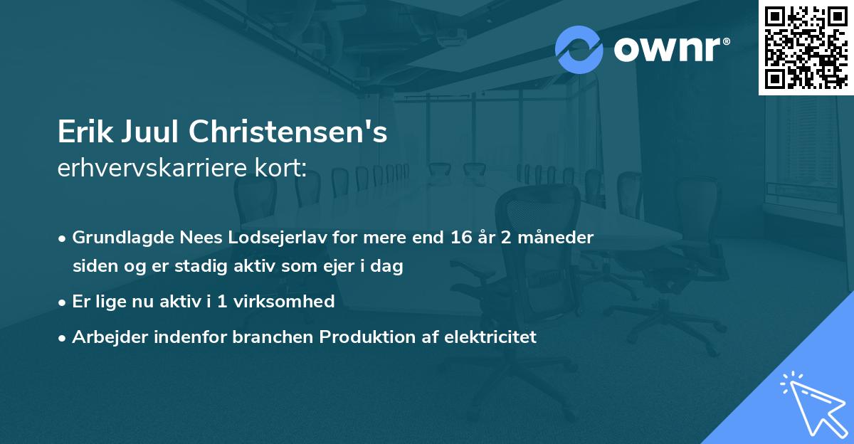 Erik Juul Christensen's erhvervskarriere kort